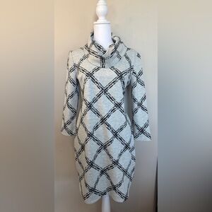 Vince Camuto Gray and Black Cowl Neck Dress